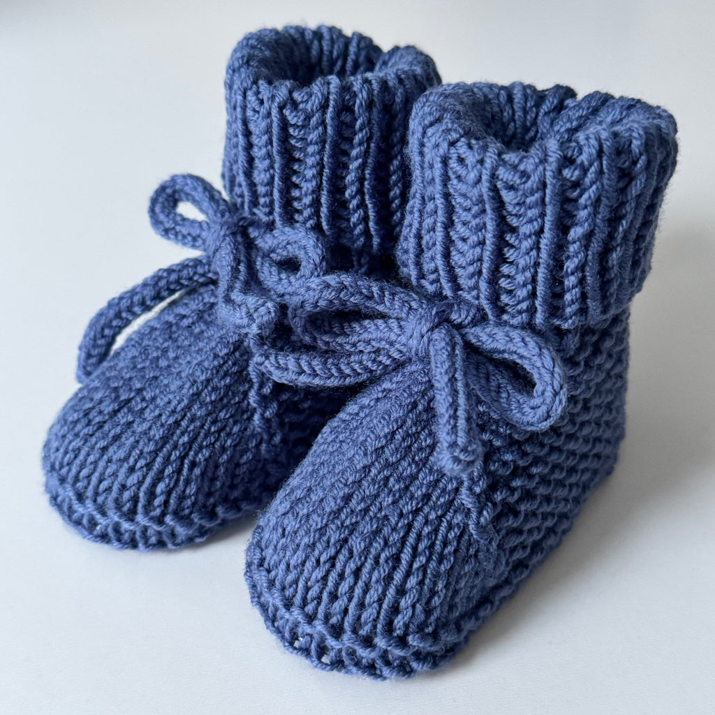 Navy Merino Wool Booties