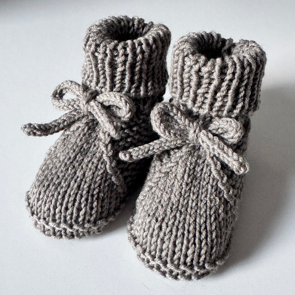 Grey Merino Wool Booties