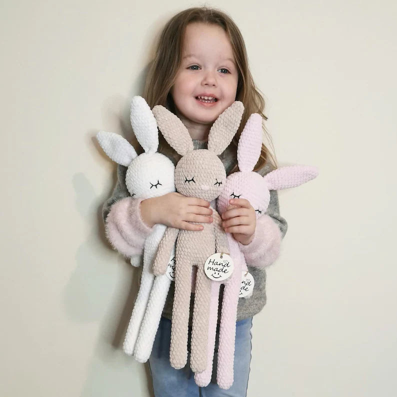 Crochet Bunny Pattern. Classic long legged Bunny Crochet Toy Pattern. PDF Digital file.